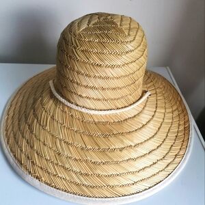 Infinity Headware Stylish Straw Sun Hat with White Trim